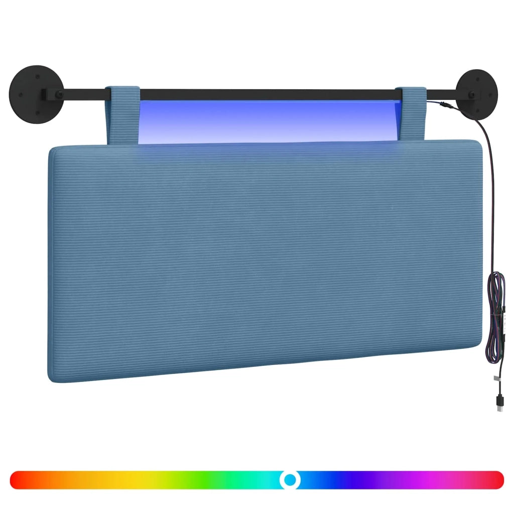 Testiera | Testata sospesa Con luce LED Blu Tessuto in Cords