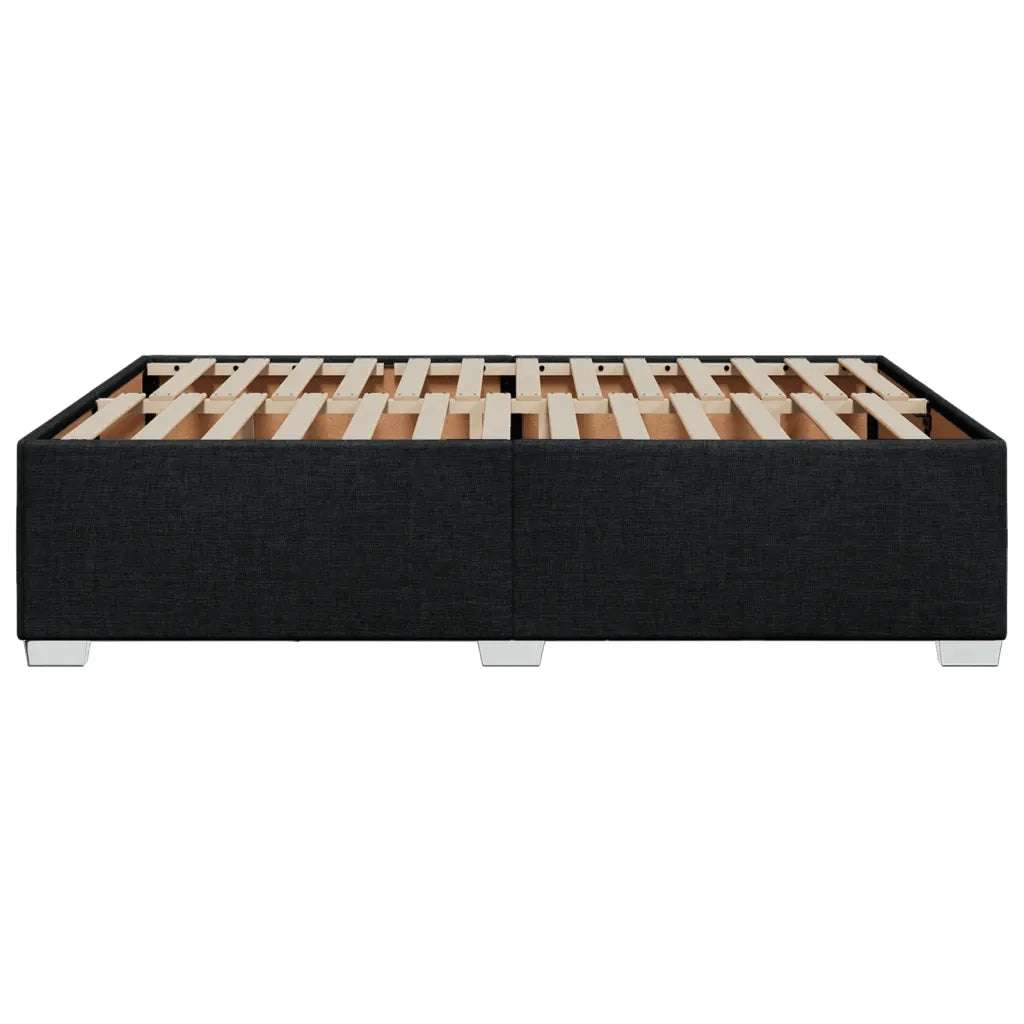 Letto matrimoniale | Letto per adulti | Giroletto senza Materasso Nero 140x190 cm in Tessuto