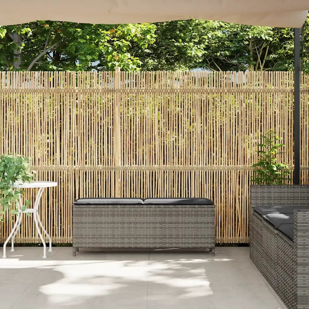 Panca da Giardino con Cuscino Grigio 110x30x40,5 cm Polyrattan