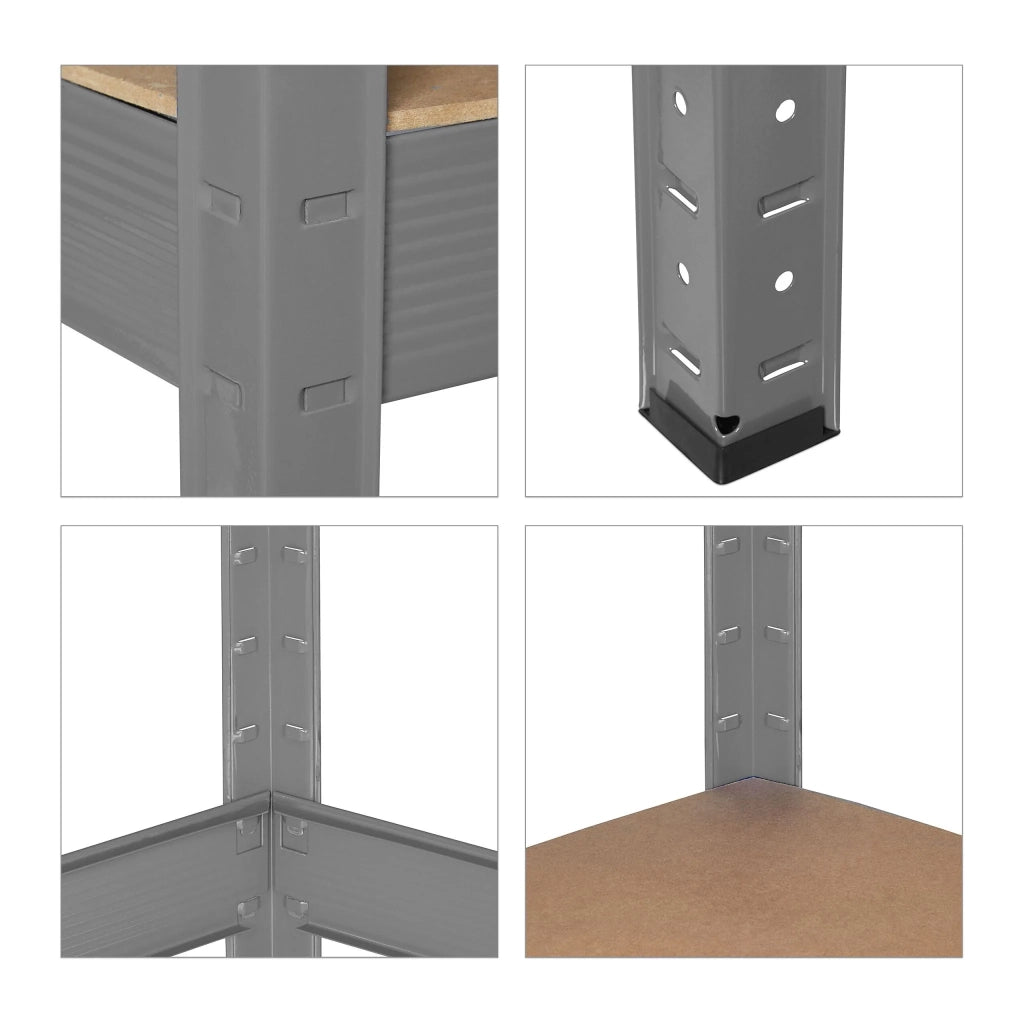 Banco da lavoro officina garage 120 x 60 x 90 cm regolabile 2 livelli comodo stoccaggio in acciaio grigio 13_0013459