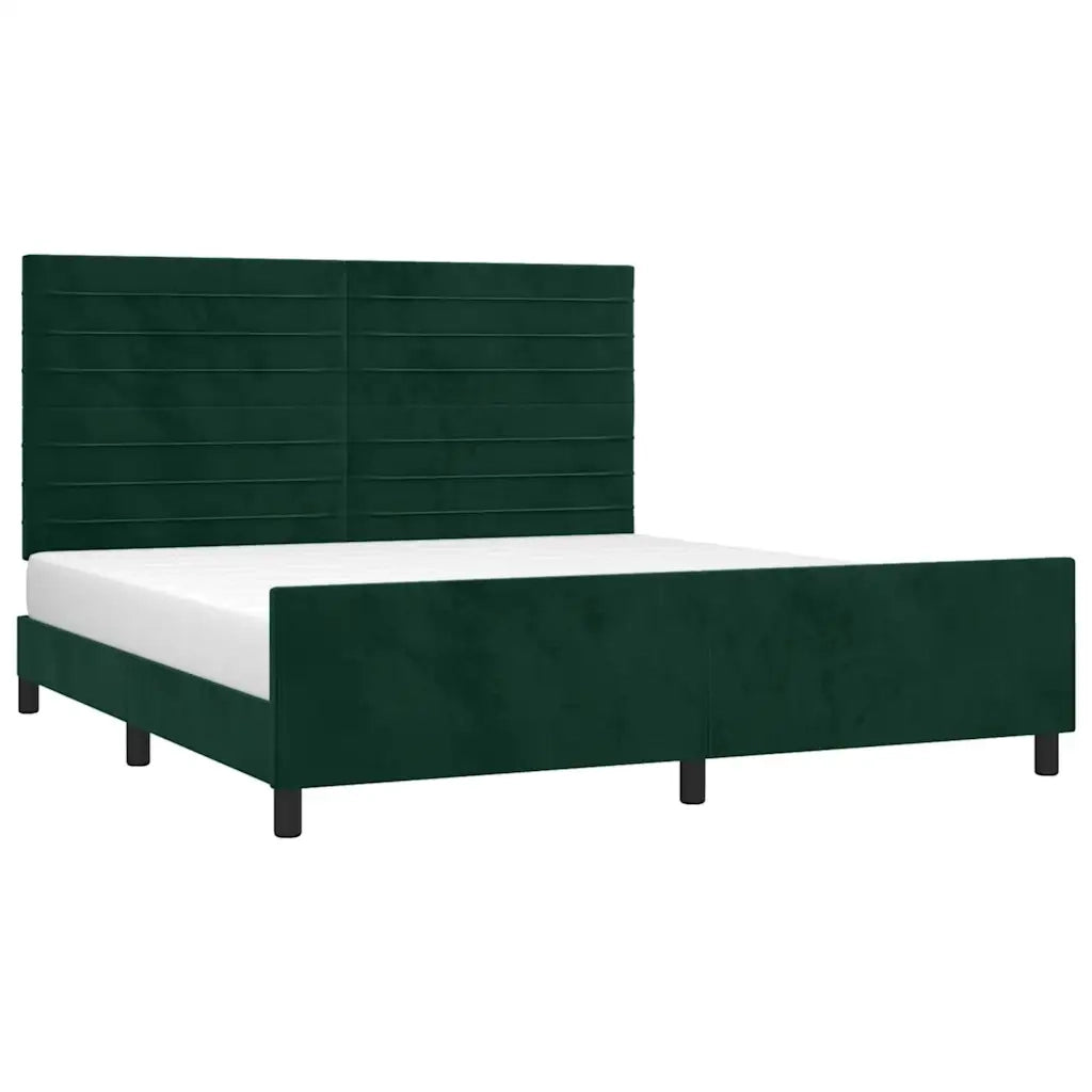 Giroletto senza Materasso Verde Scuro 160x200 cm in Velluto 3125827