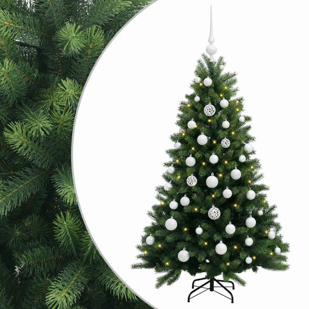 Albero di Natale Artificiale con Palline 120 cm 150 LED 3466087