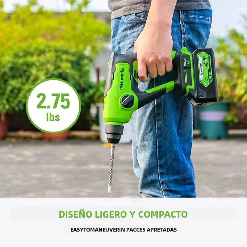 Trapano a percussione senza fili HMG405 24V energia 12 J batteria 4 Ah e caricabatterie inclusi