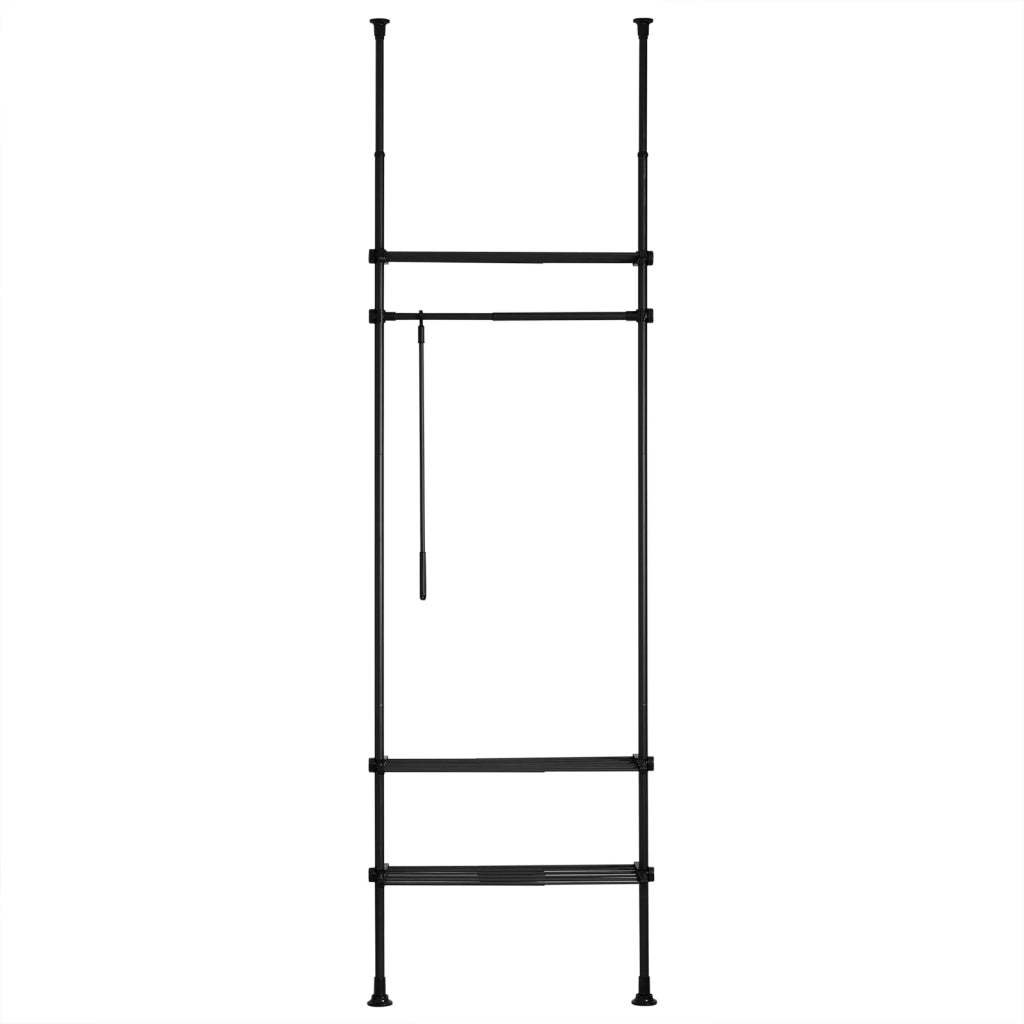 Cabina Armadio Componibile Armadio Regolabile Appendiabiti Altezza Regolabile Nero KLS07-SCH