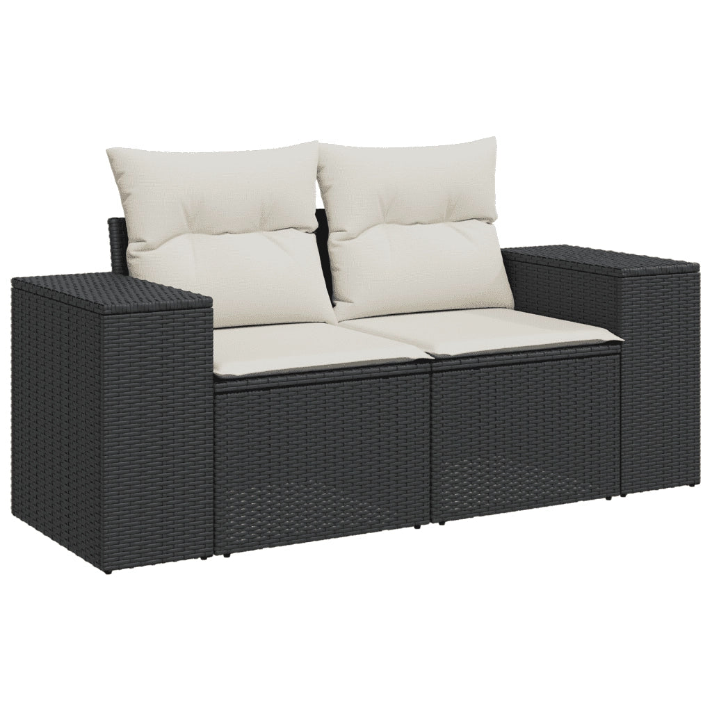 Set Divani da Giardino con Cuscini 7pz Nero Polyrattan 3254653