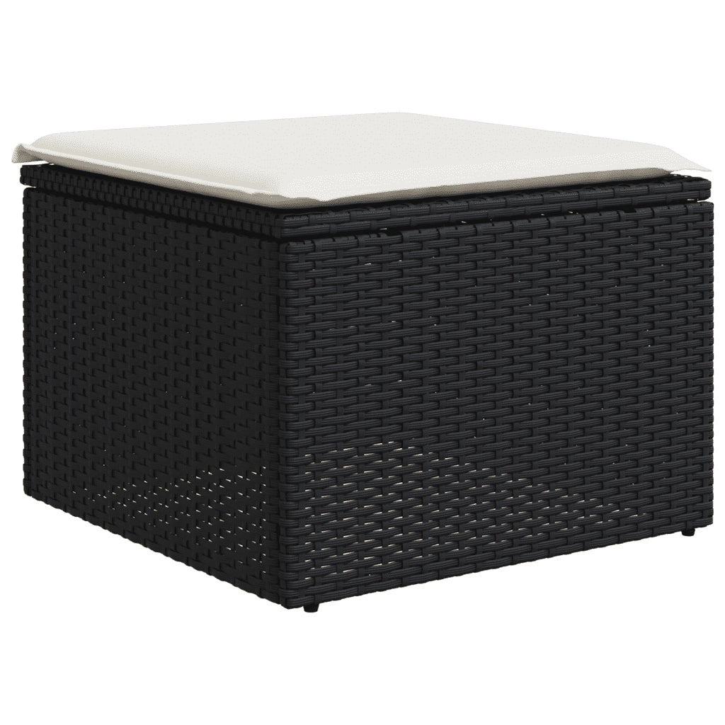 Set Divani da Giardino con Cuscini 8 pz Nero in Polyrattan 3272302