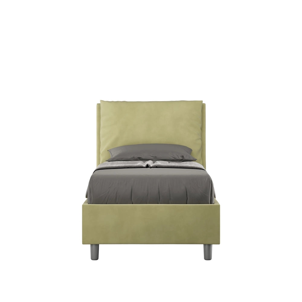 Letto Singolo 100x210 cm con Rete e Contenitore Antea Tè Verde