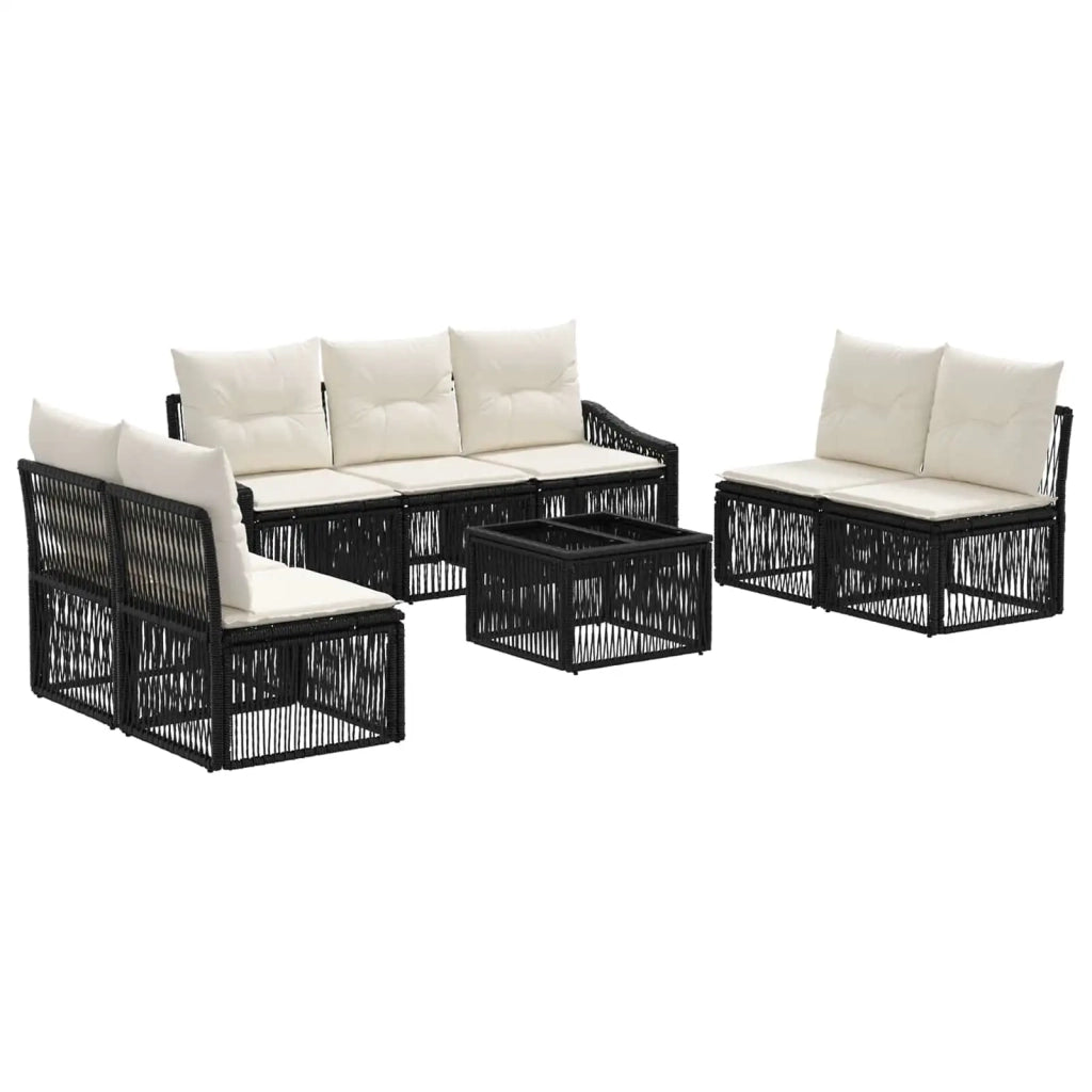 Set Divano da Giardino 8 pz Nero polyrattan 3435976