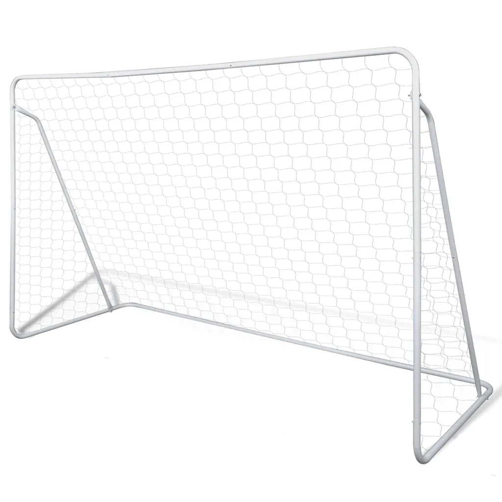 Set Porta da Calcio in Acciaio 240 x 90 x 150 cm Alta Qualità 90572