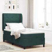 Letto a molle con materasso Verde Scuro 190 x 90 cm Velluto 3340907