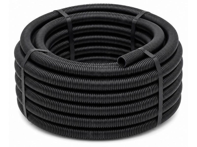 TUBO CORRUGATO NERO CON TIRAFILO Ø mm. 25  MT. 50