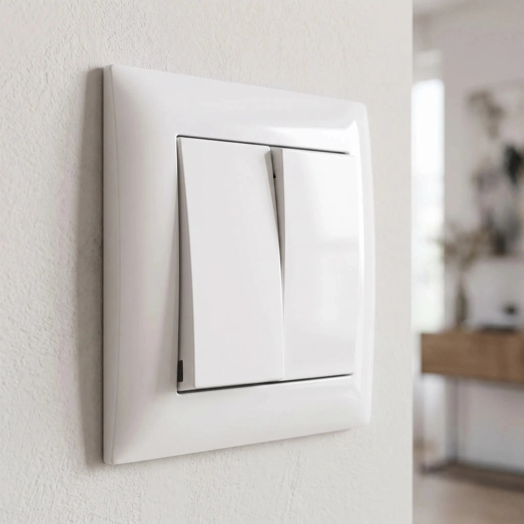 Interruttore Doppio Con Cornice Oste Jnh007-w White