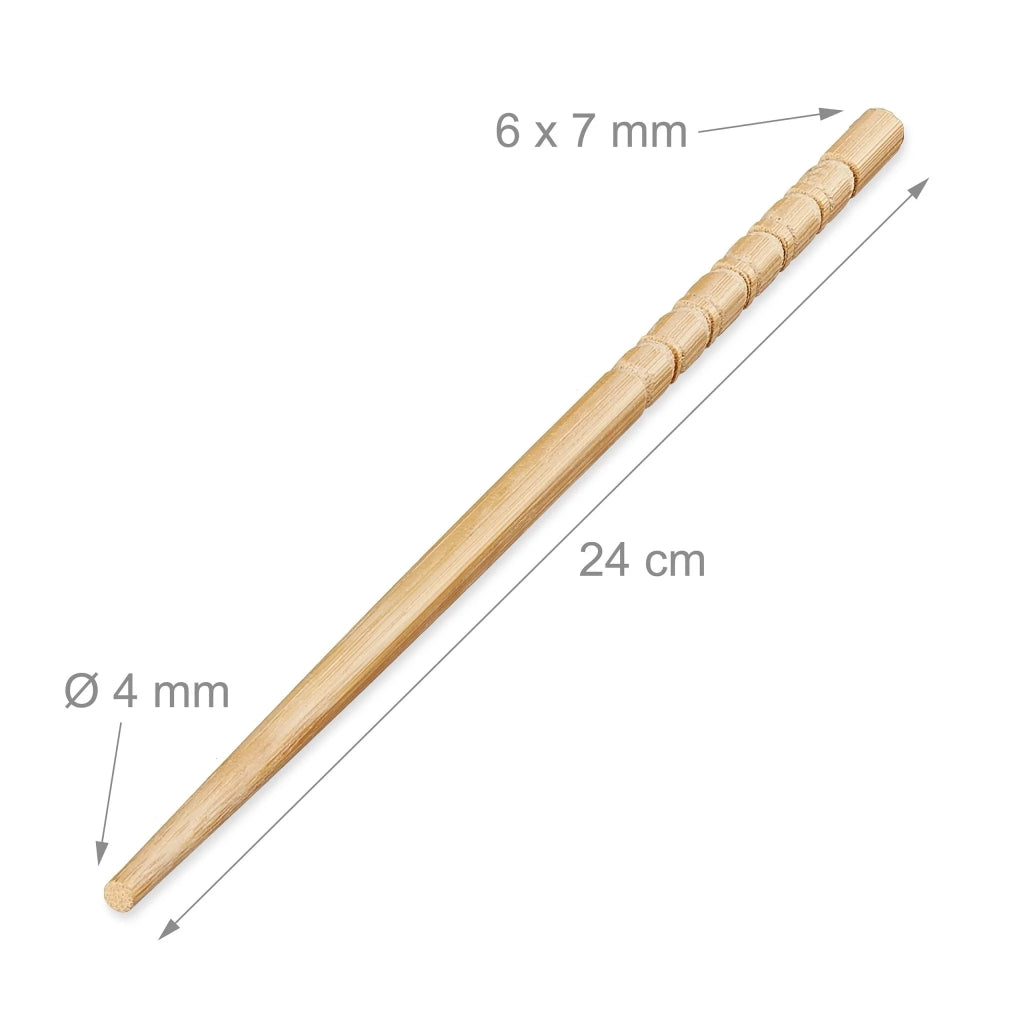 Set di 10 bacchette riutilizzabili per piatti asiatici 24 cm ergonomiche in bambù naturale 13_0004661