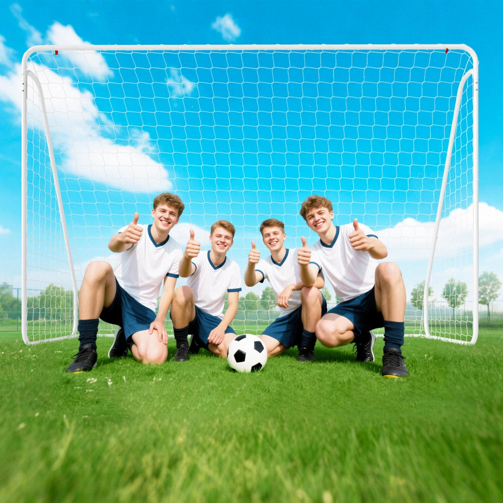 Porta da Calcio ¨C Xylo ¨C UV-resistente, robusto, ancoraggi a terra, bianco