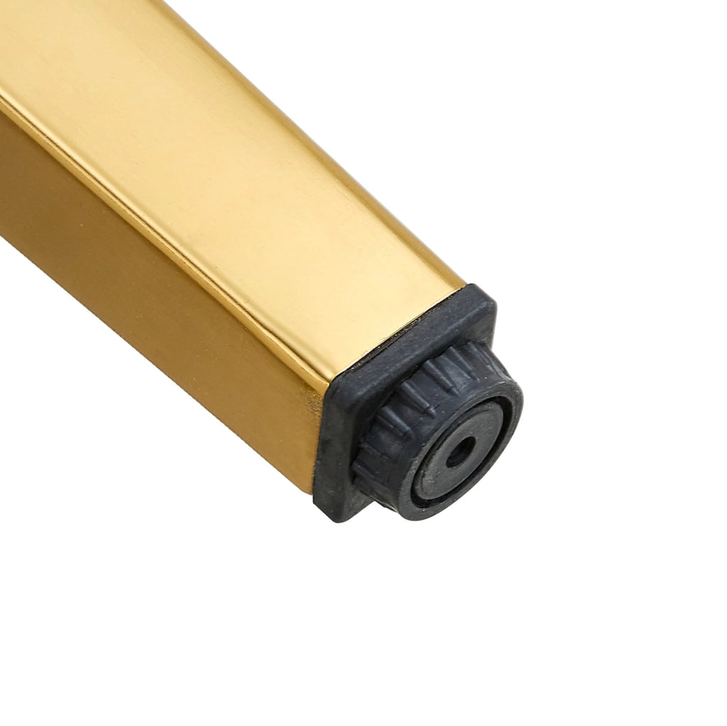 Set di 2 sedie da pranzo nere e oro in metallo e similpelle PU, alte 90 cm