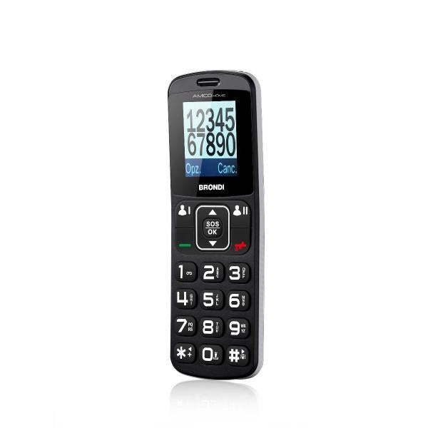 BRONDI AMICO HOME (BIANCO/GRIGIO) - TELEFONO CELLULARE PER ANZIANI - TASTO SOS - TORCIA - CONTROLLO REMOTO - ANNUNCIO VOCALE - BASE DI RICARICA