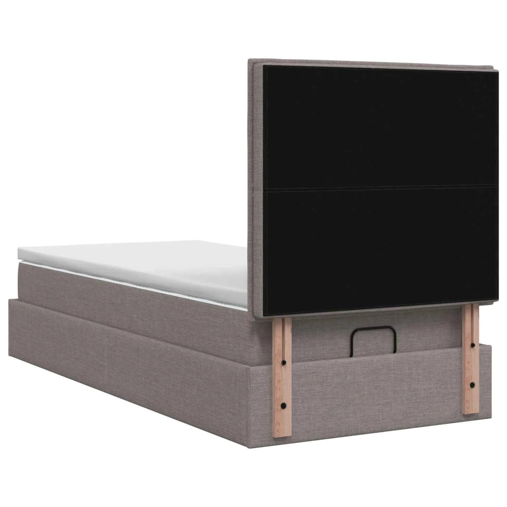 Letto ottomano con materasso Tortora 80 x 200 cm Tessuto 3457366