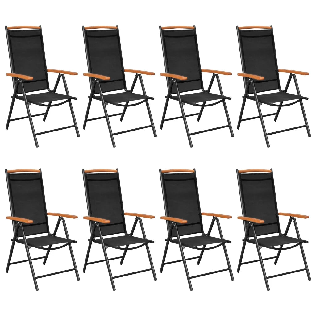 Set da Pranzo da Giardino 9 pz in Alluminio Nero 3070627