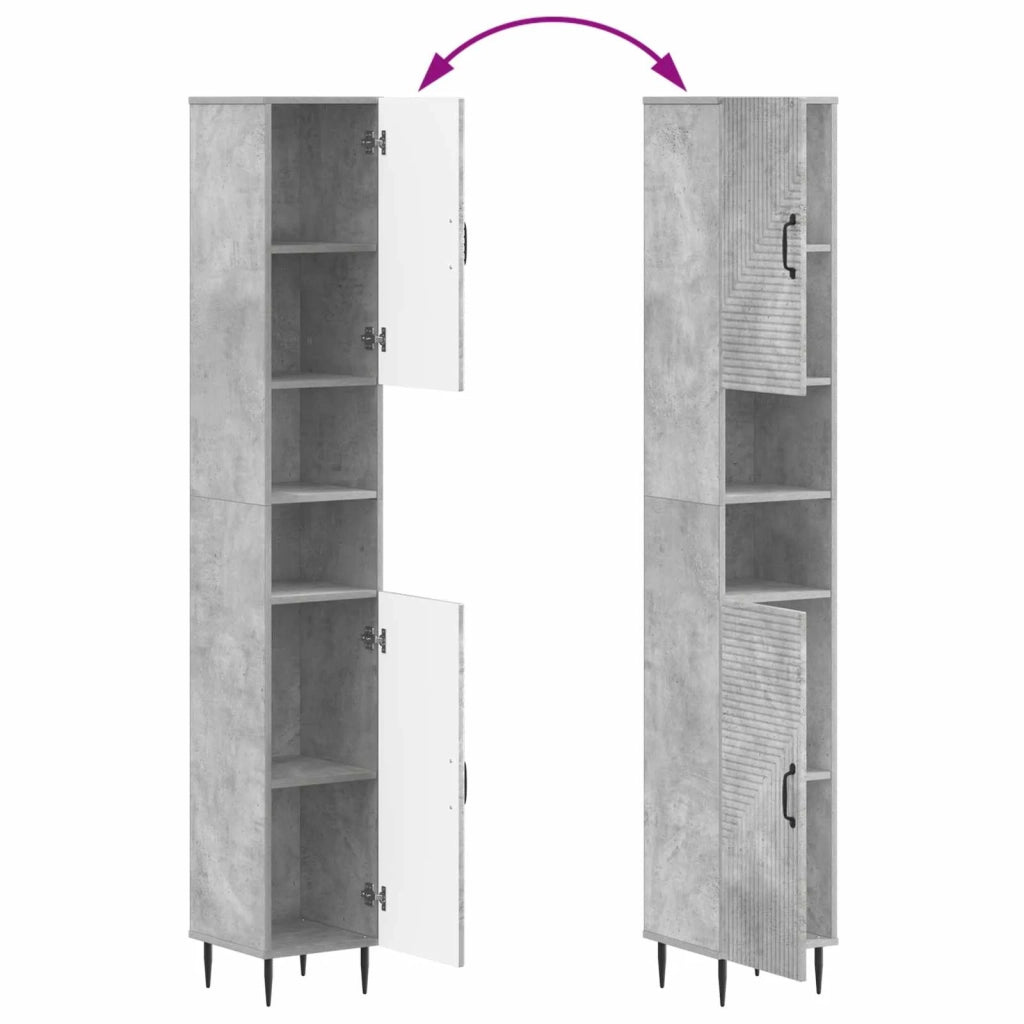 Set di Mobili da Bagno da 4 Pezzi HAARLEM Grigio Cemento 3417939