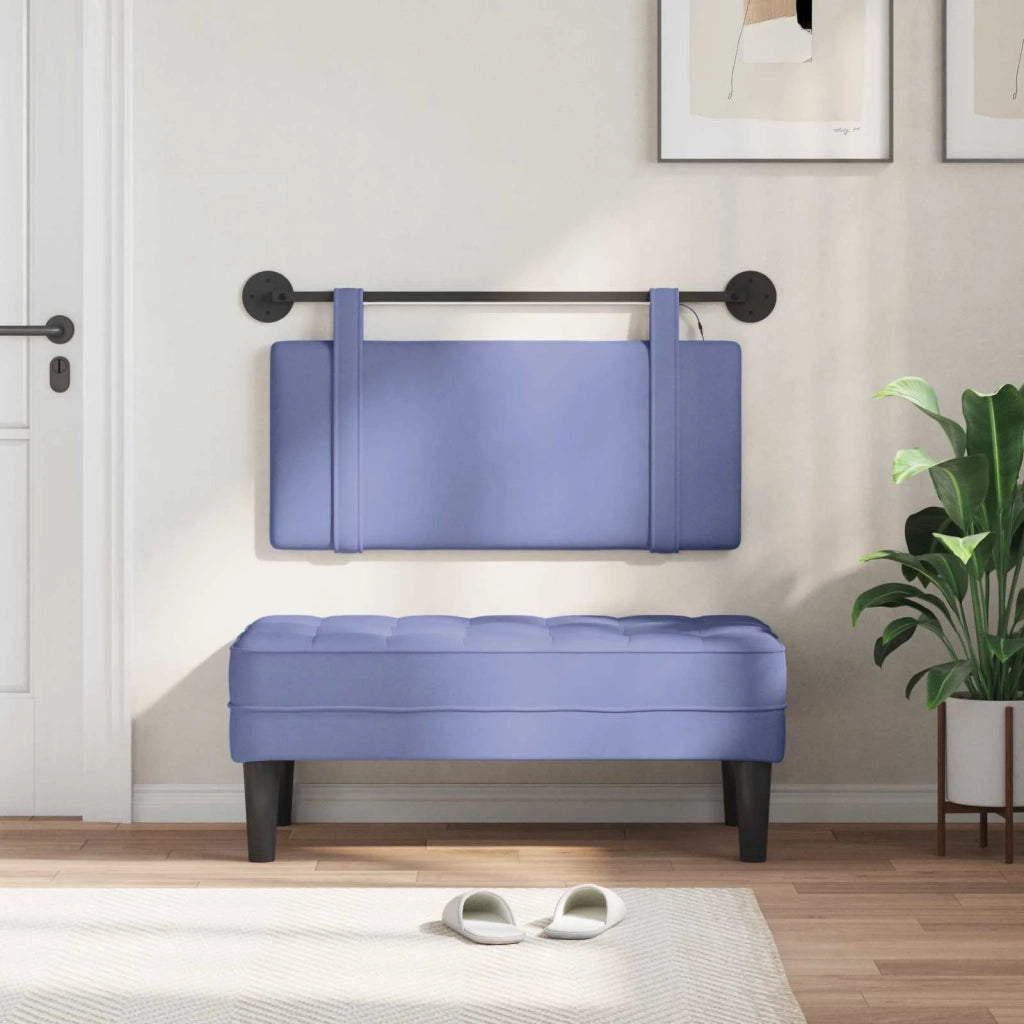 Testiera | Testata sospesa Con luce LED Blu jeans Tessuto