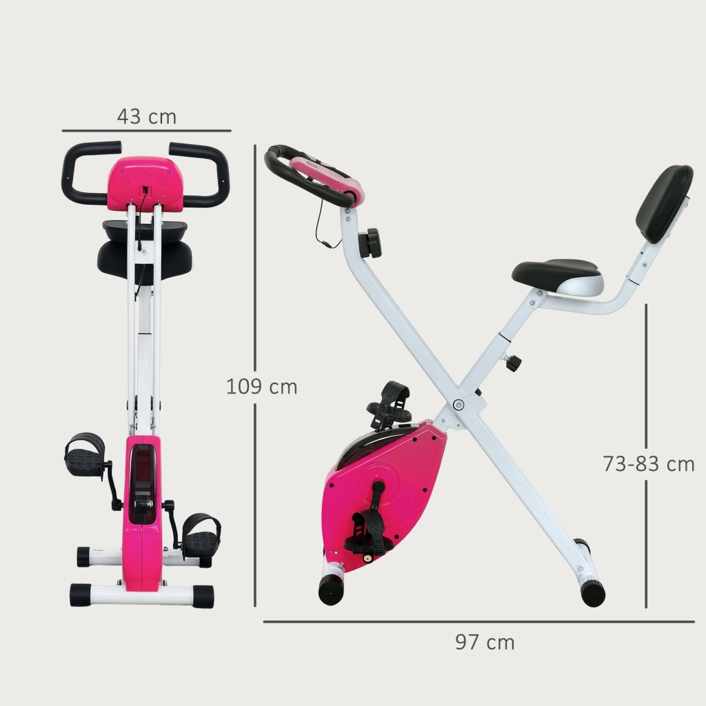Bicicletta da camera pieghevole ¨C Minimal ¨C 8 livelli resistenza, sella regolabile, rosa