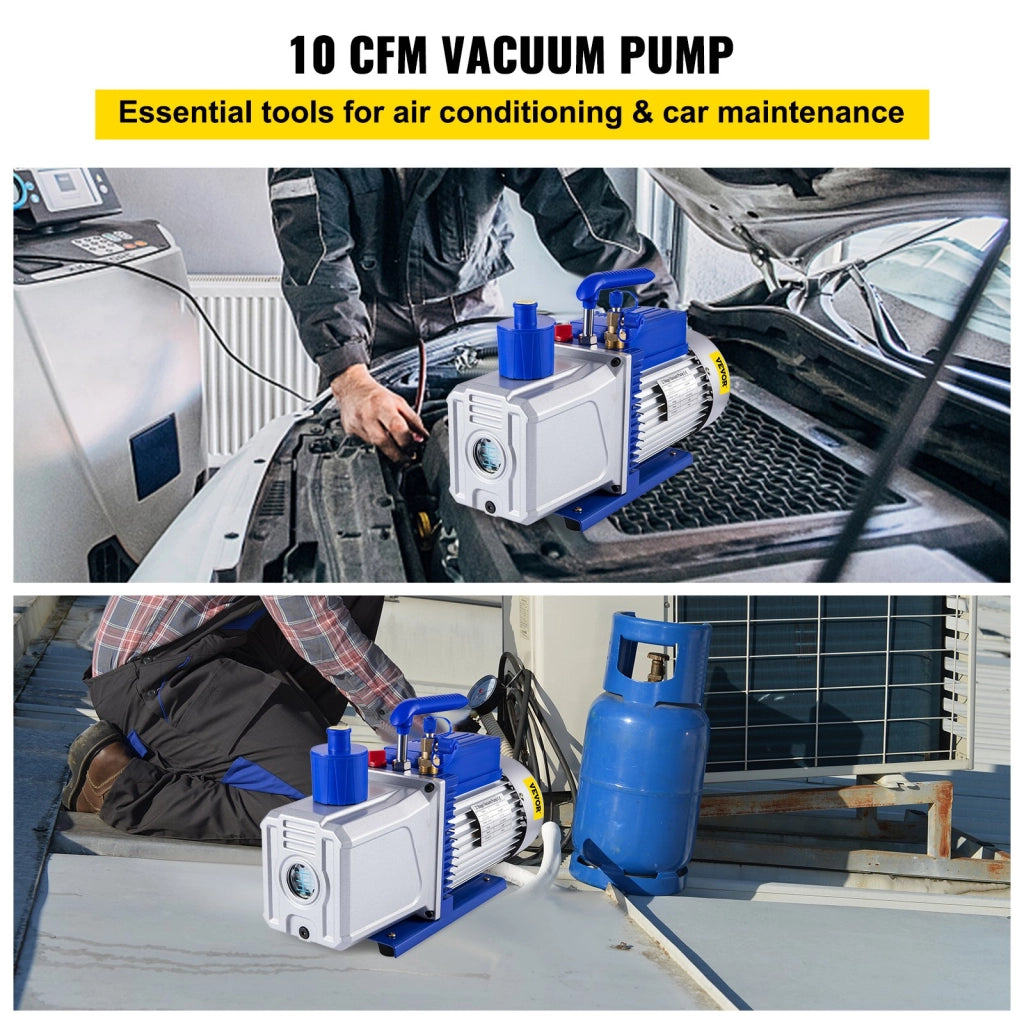Pompa per vuoto a 2 stadi 10 CFM 1 HP 220V per refrigerazione e condizionamento aria portatile e robusta