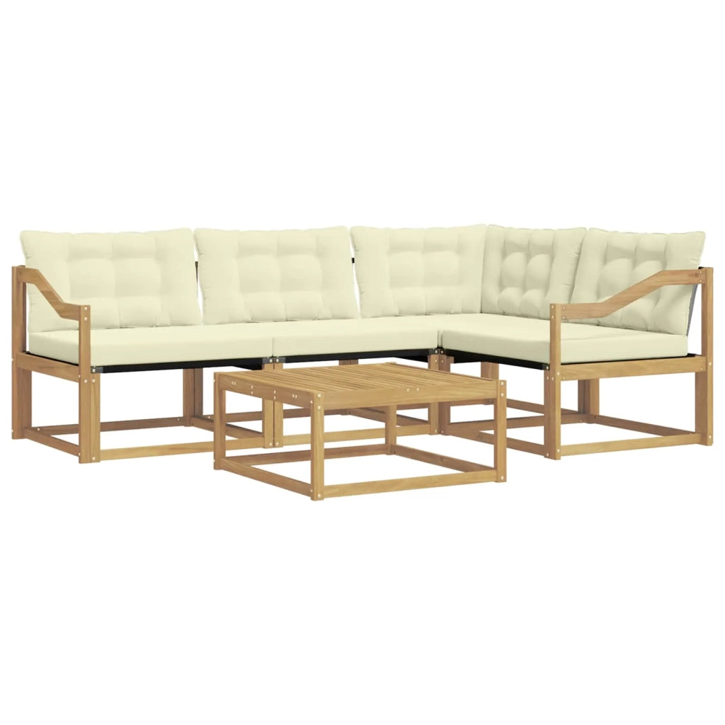 Set di divani da esterno 5 pz Bianco e Crema 3388668