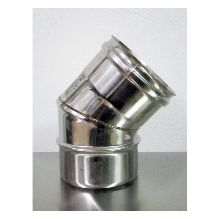 CANNA FUMARIA TUBO CURVA ACCIAIO INOX AISI 316 Monoparete 45°  -TUTTE LE MISURE-  ø150