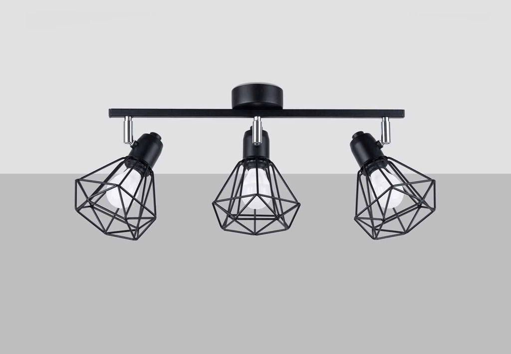 Plafoniera Sollux Artemis industriale nera 3xE14 SL1107