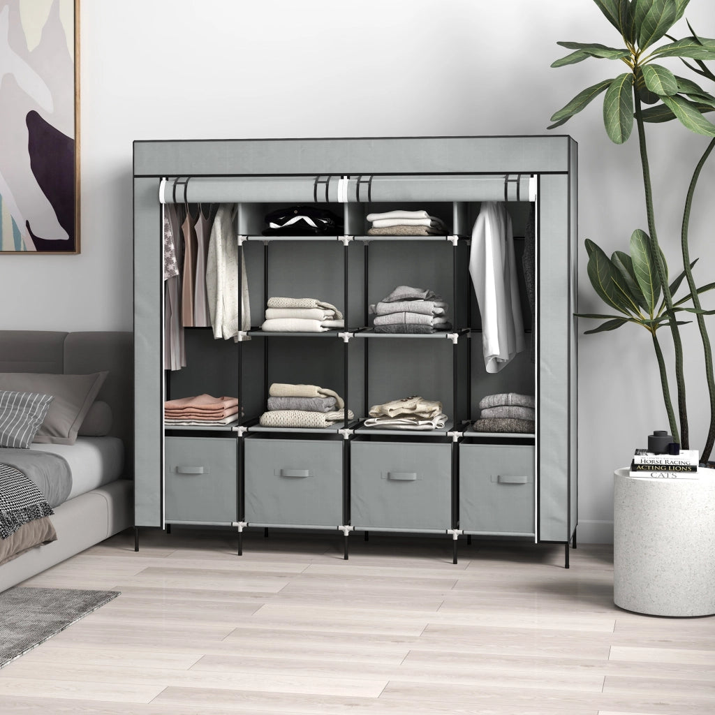 Armadio con 10 Ripiani e 4 Cassetti ¨C Minimal ¨C Grigio