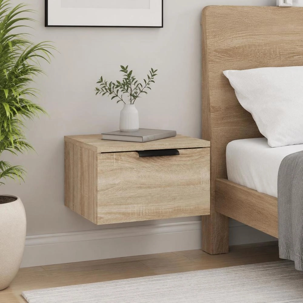Wall-mounted Bedside Table Sonoma Oak 34x30x20 Cm