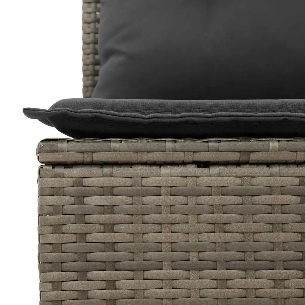 Set Divano da Giardino 9 pz con Cuscini Grigio in Polyrattan 3225535
