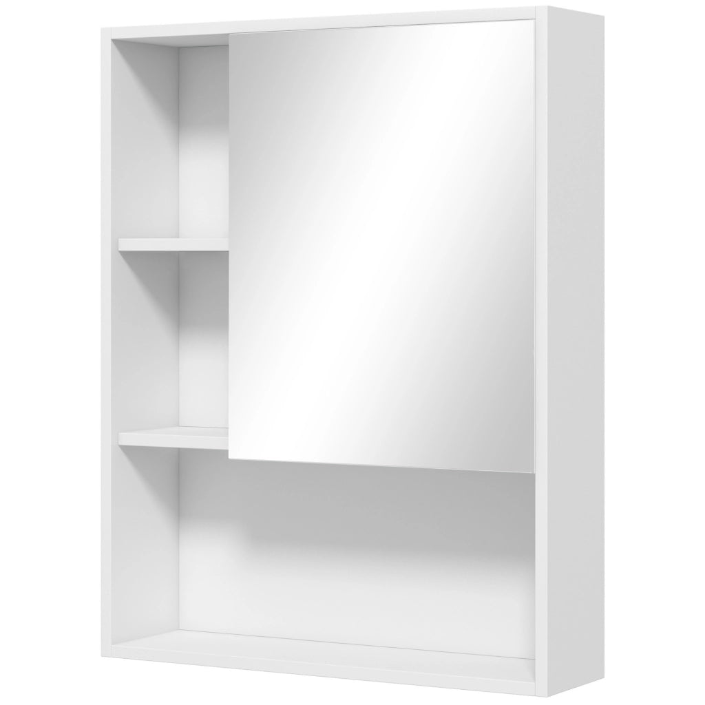 Armadietto Bagno con Specchio e Ripiani Regolabili ¨C Minimal ¨C Bianco 60x15x76cm
