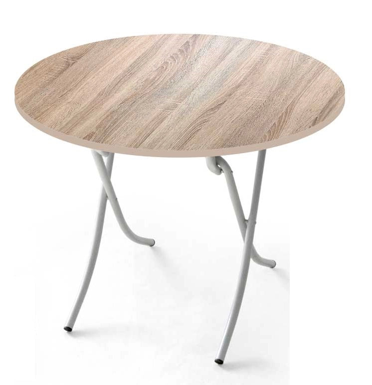 SAN PAOLO TAVOLO TONDO IN LEGNO PIEGHEVOLE 90 X 75 CM IN COLORE ROVERE