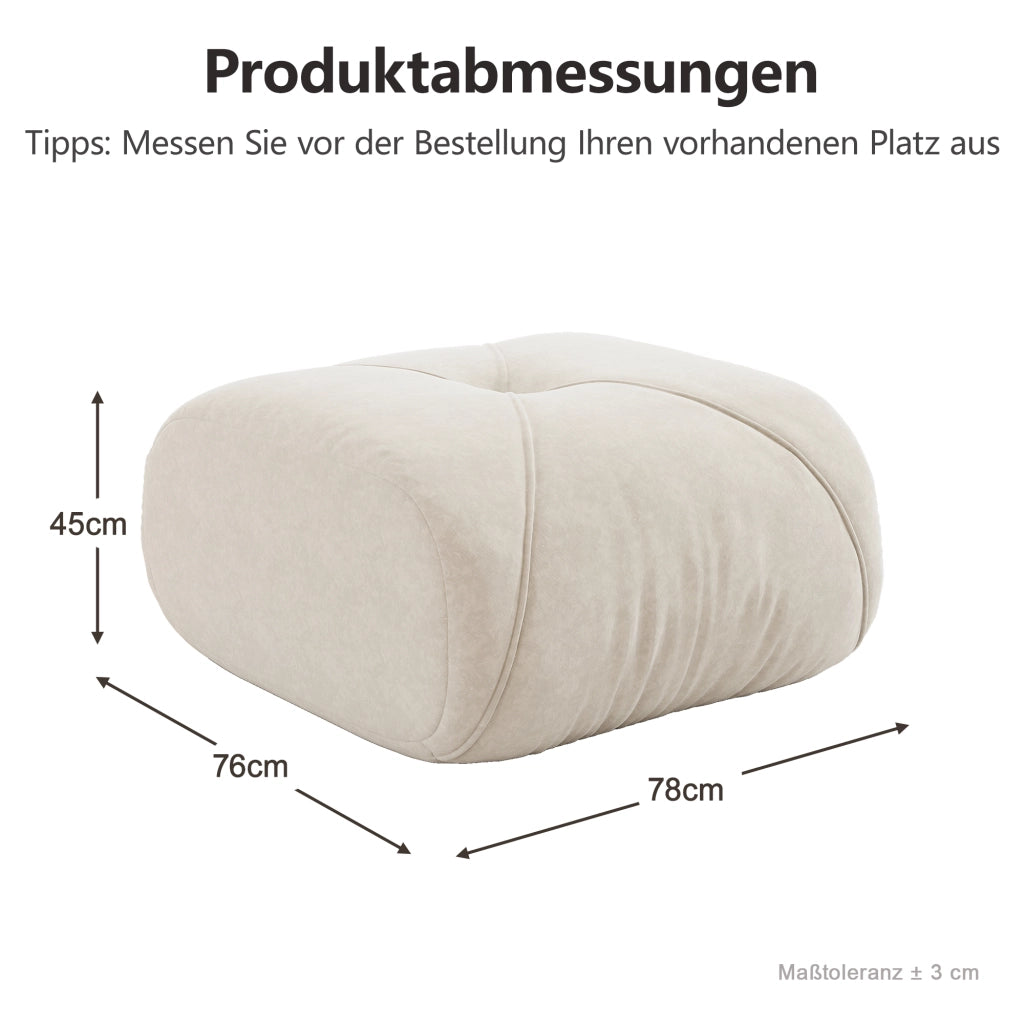 Pouf in ciniglia beige chiaro