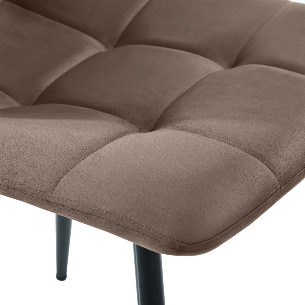 SEDIA DA PRANZO Set da 4 pezzi in velluto marrone