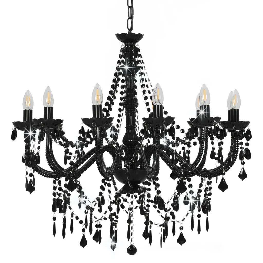 Elegante lampadario di design per interni 80 x 75 cm 12 lampadine atmosfera rilassante metallo nero 02_0046415
