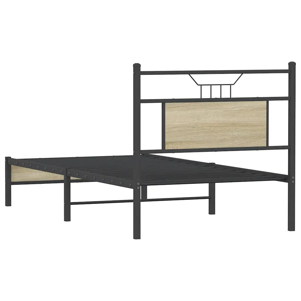 Letto singolo | Letto per adulti | Giroletto senza Materasso Rovere Sonoma 75x190 cm in Truciolato