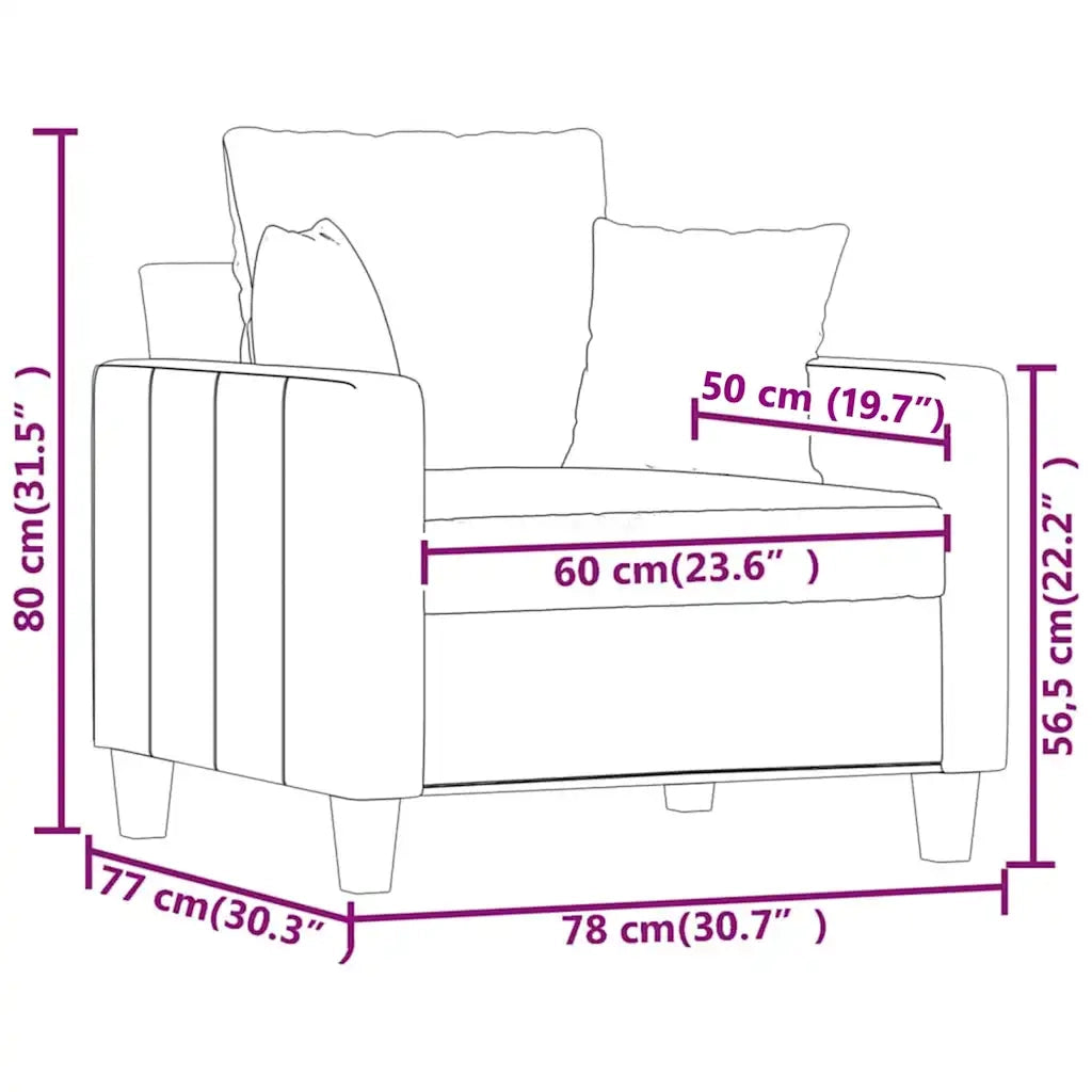 Fauteuil Gris foncé 60 cm Tissu