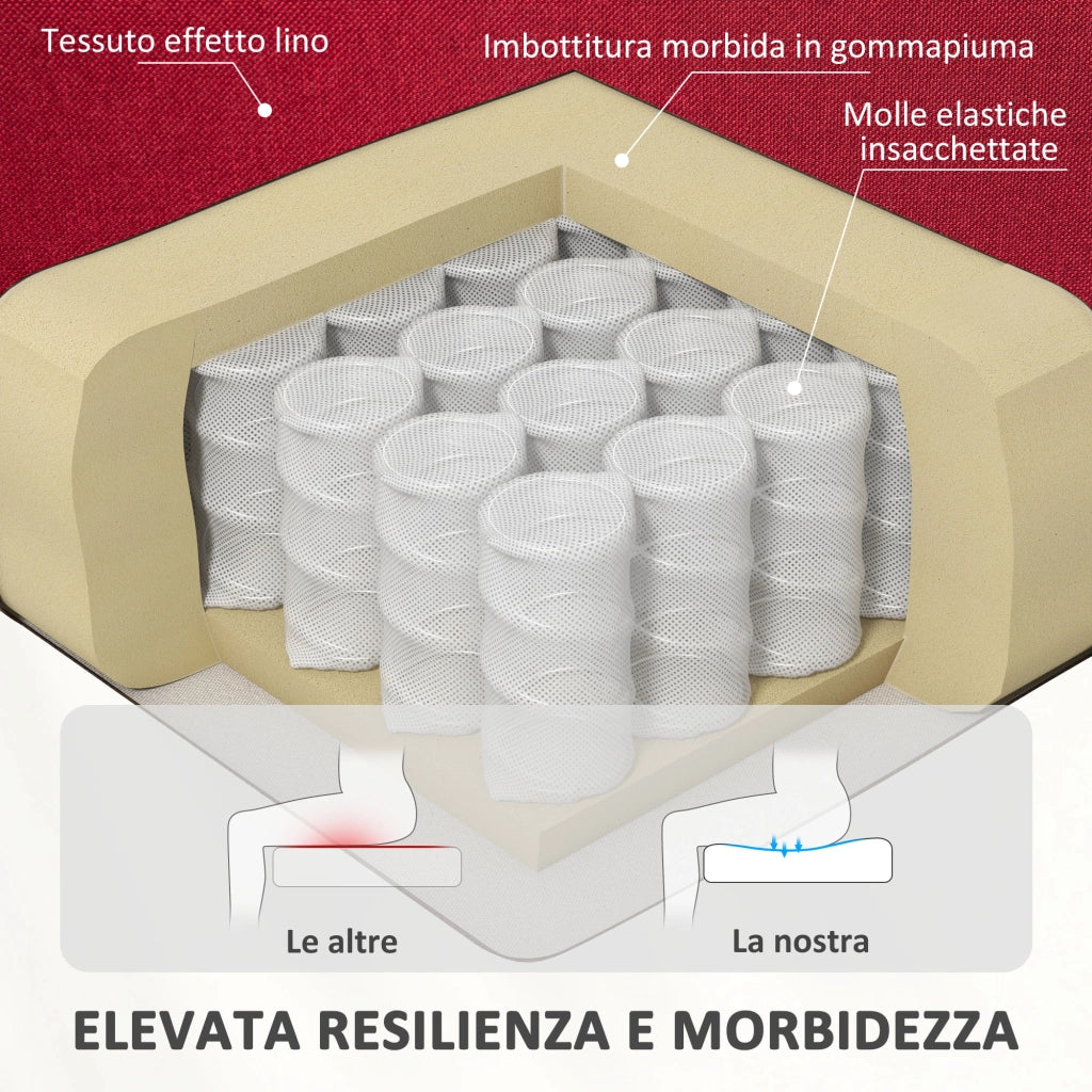 Poltrona Alzapersona Elettrica Reclinabile fino a 135 Gradi con Telecomando e Tasca Laterale in Tessuto Rosso per Soggiorno e Relax