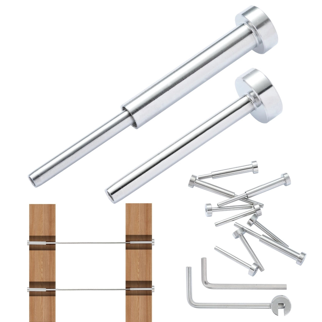 Kit 20 Pezzi Tenditore Invisibile per Ringhiera Cavi 1/8" in Acciaio T316, Resistente e Durevole per Fai da Te