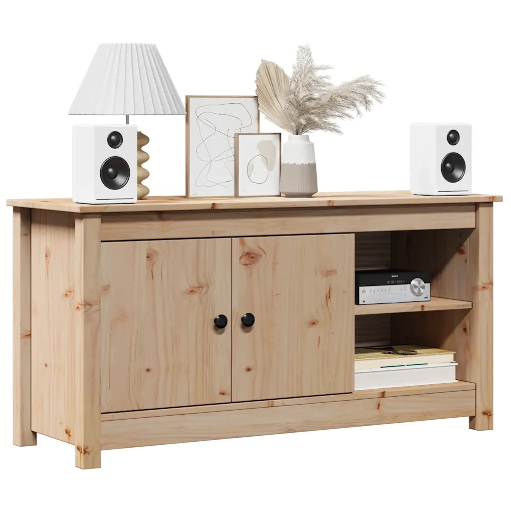 Mobile Porta TV-Mobile per TV-Credenza TV 103x36,5x52 cm in Legno Massello di Pino 179014