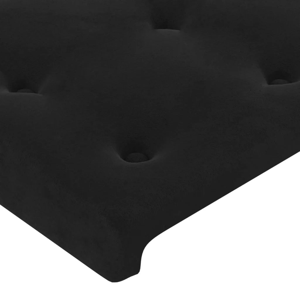 Testiera | Testata a LED Nera 100x5x118/128 cm in Velluto