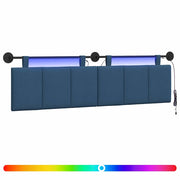 Testiera | Testata sospesa Con luce LED Blu Tessuto