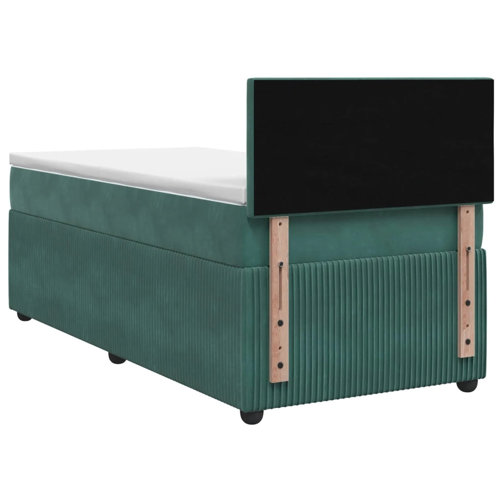 Letto box spring con materasso Verde Scuro 100 x 200 cm Velluto 3451616