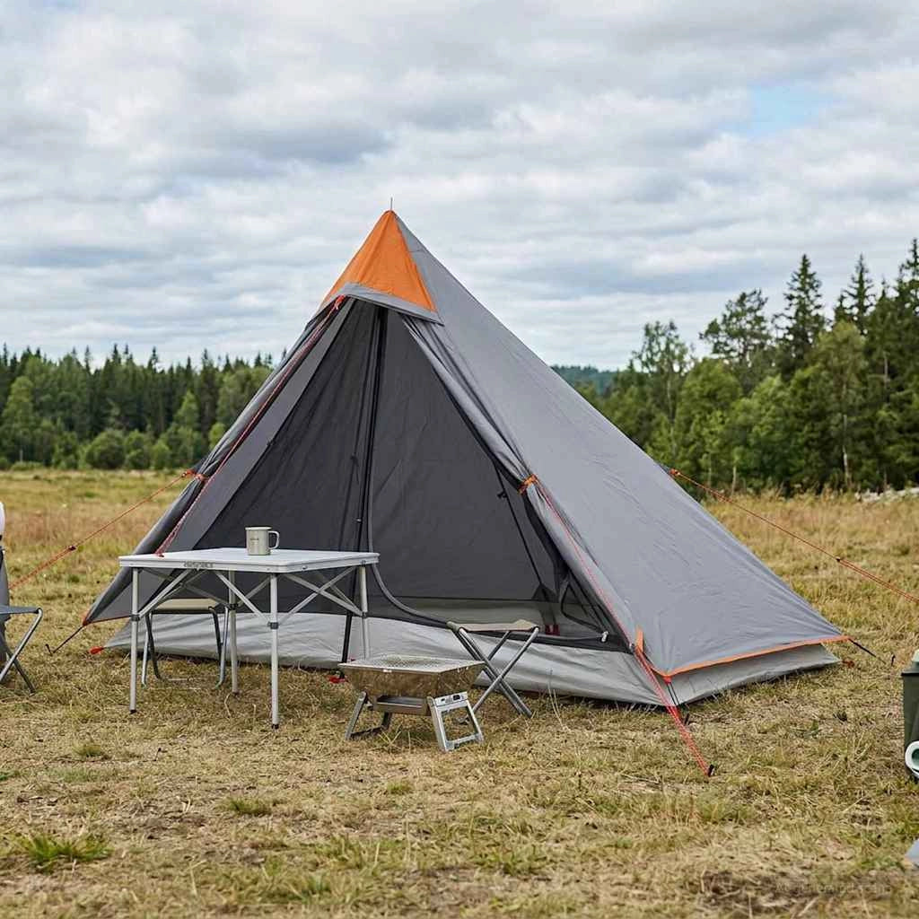 Tenda da backpacking Grigio e arancione 222 x 85 x 125 cm 42017417