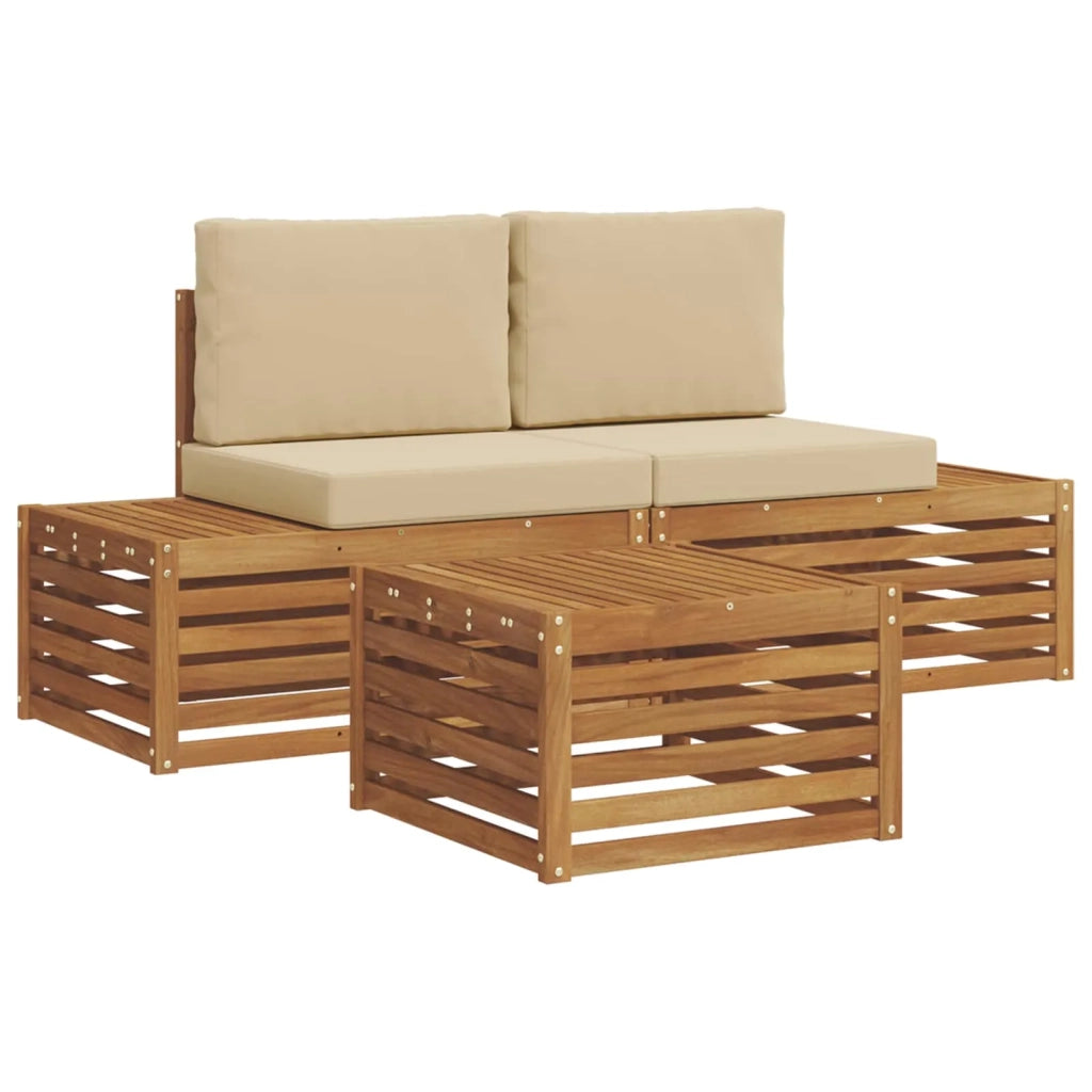 Set di divani da esterno Naturale e Beige 59 x 59 x 37 cm 3375438