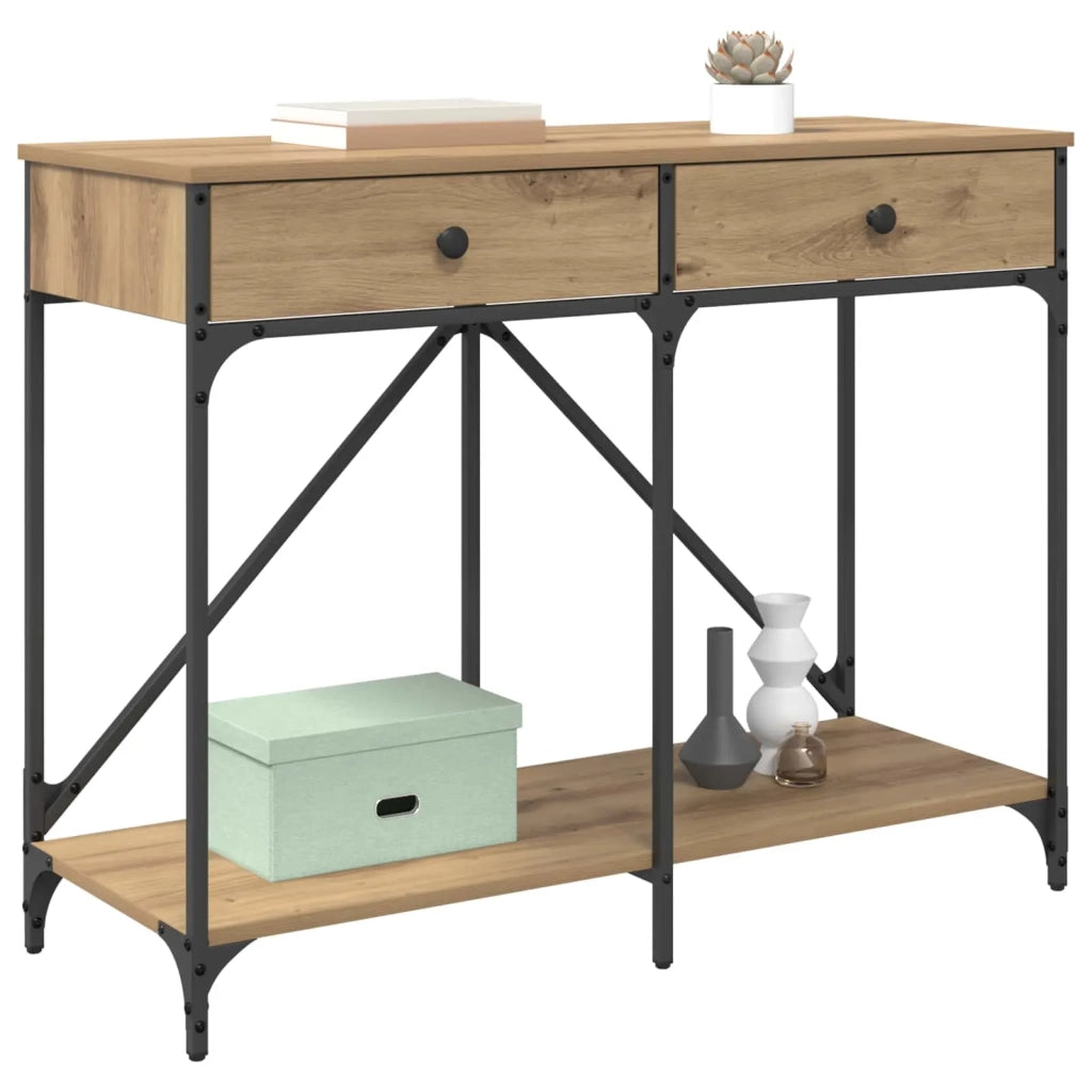 Table console Chêne artisanal 100 x 39 x 78,5 cm