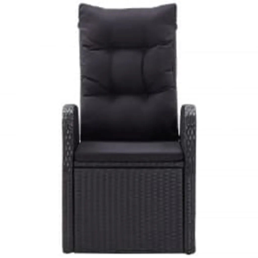 Set da Pranzo da Giardino 5 pz con Cuscini Nero 3099492
