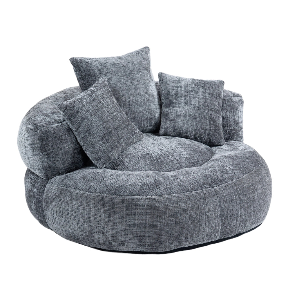 Divano Poltrona Gaming con Cuscini ¨C MINIMAL ¨C Grigio, Tessuto Chenille